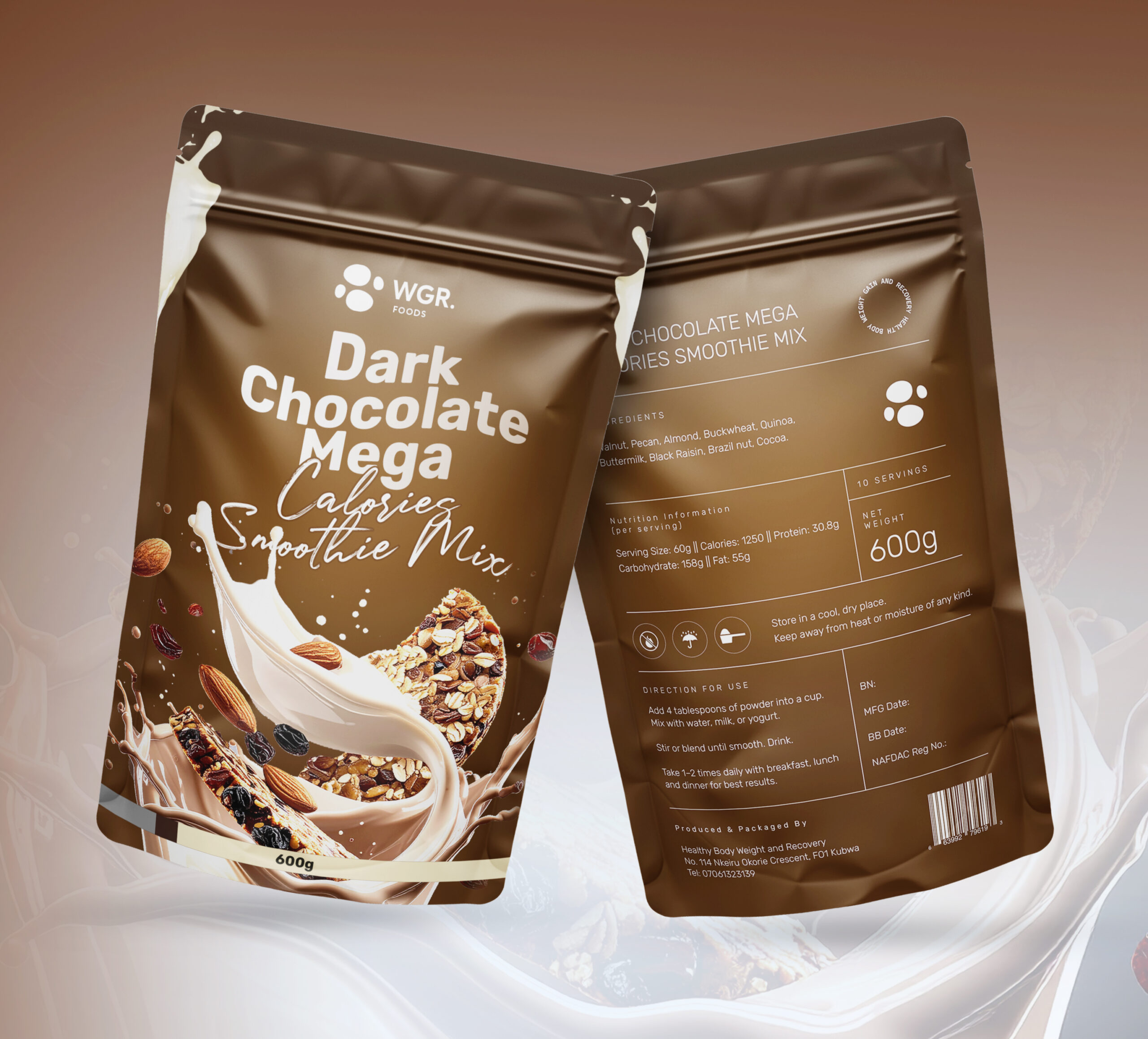 Dark Chocolate Mega Calories Smoothie Mix