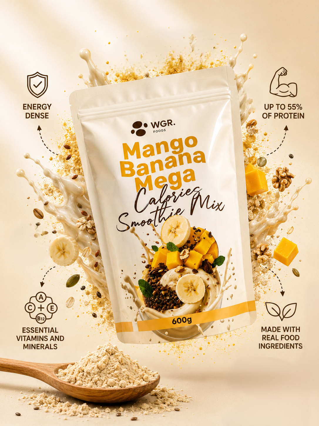 Mango Banana Mega Calories Smoothie Mix - Image 3