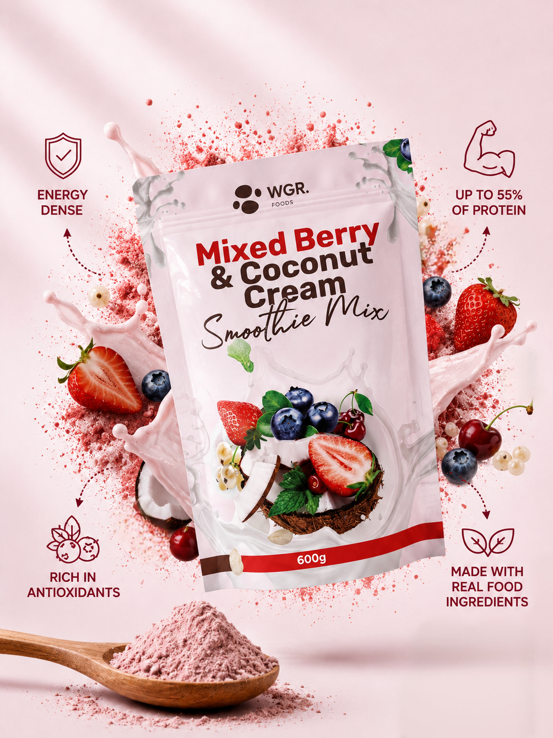 Mixed Berry Coconut Mega Smoothie Mix - Image 3