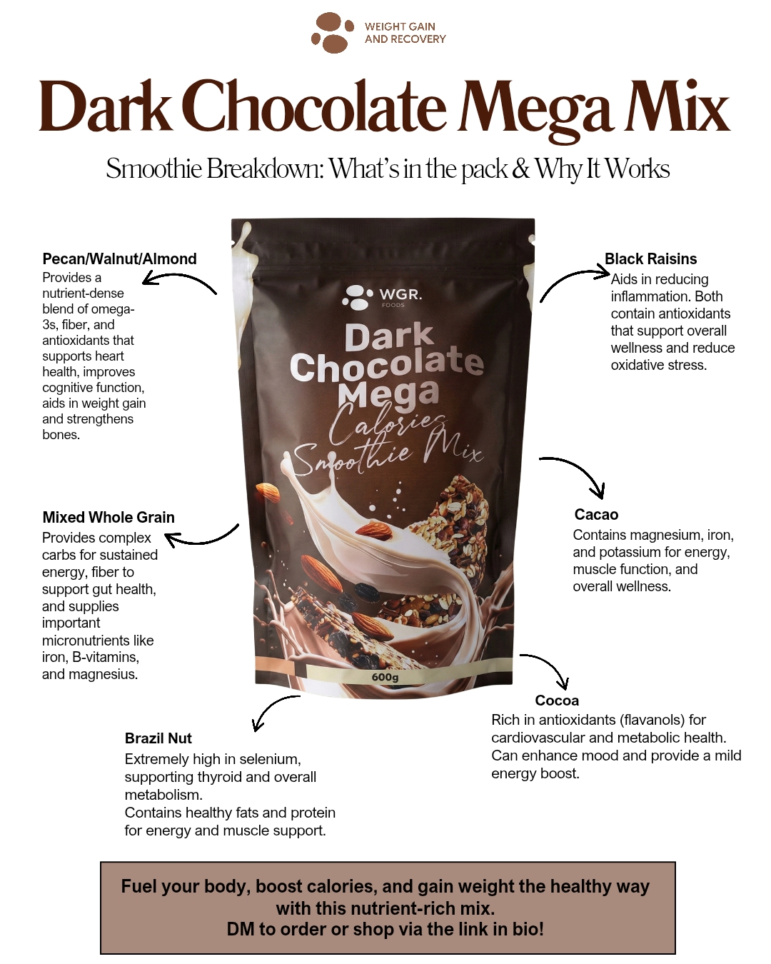 Dark Chocolate Mega Calories Smoothie Mix - Image 3