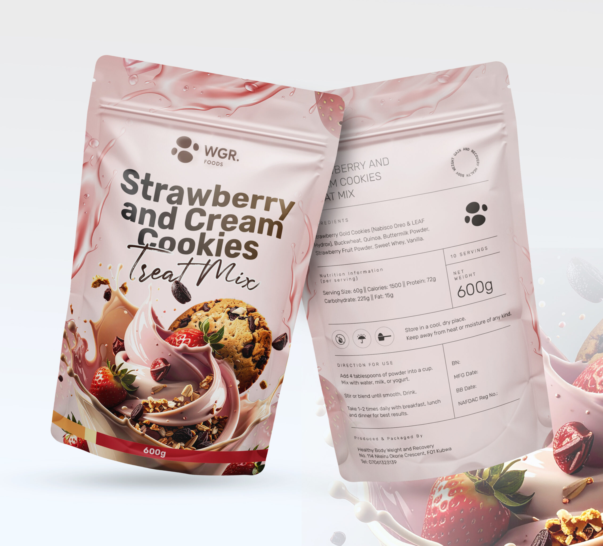 Strawberry and Cream Cookies Mega Shake Mix